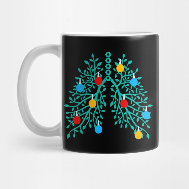 Lungs With Christmas Lights Respiratory Therapist Xmas Gift by Hobbybox